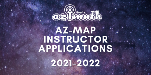 A purple star filled sky with the text, Az-MAP Instructor applications 2021-2022