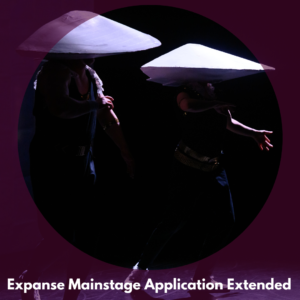 Text Expanse Mainstage Application Extended with two performers from the production of DOT, with spaceships for heads.